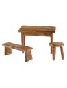 Landi Moranduzzo table with bench and stool for 10 cm figurines