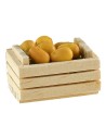 Caja de madera con patatas cm 3,5x2,6x1,6 h altura, estatuas