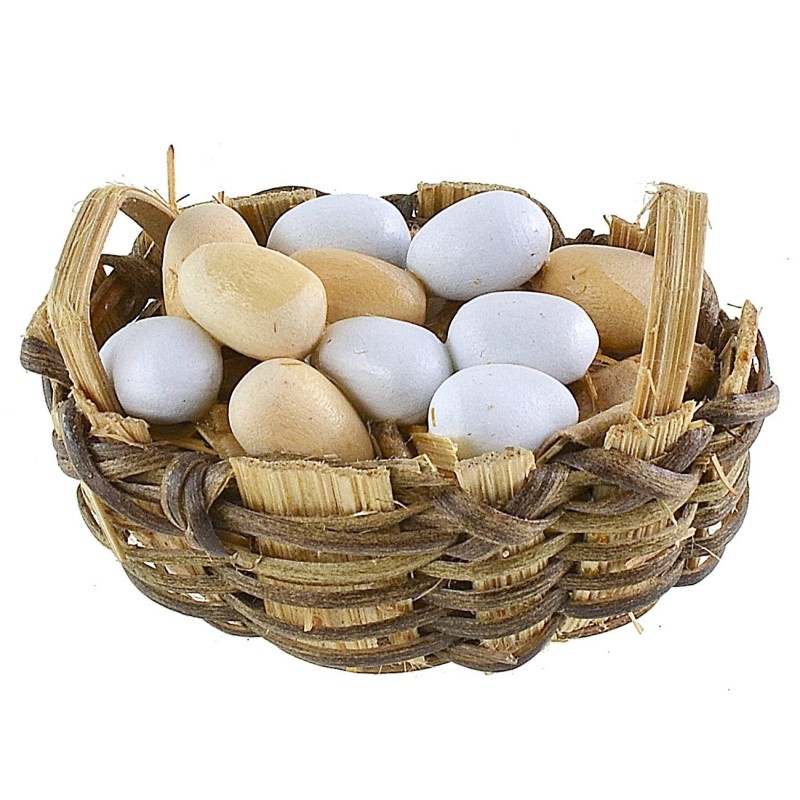 Cesta ovalada con huevos cm 4,8x3,3x2,5 h.