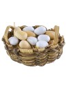 Cesta ovalada con huevos cm 4,8x3,3x2,5 h.