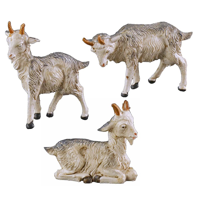 Set 3 capre chiare serie 10 cm Fontanini