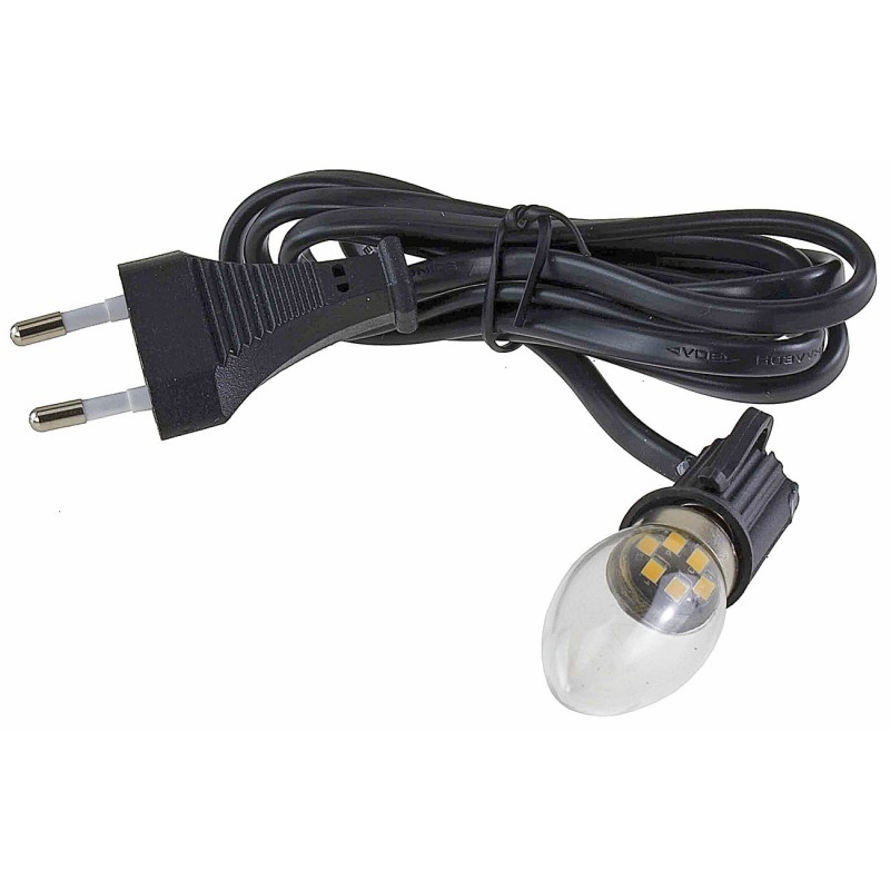 Portalampada con luce 1,5 w bianco caldo E12-220v completo di