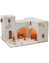 Illuminated Arab village complete with figurines 40.5x31x26.5 cm h