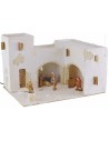 Presepe arabo illuminato completo di statuine cm 40,5x31x26,5 h