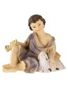 Seated boy with lamb 12 cm series in resin