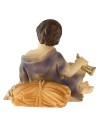 Seated boy with lamb 12 cm series in resin