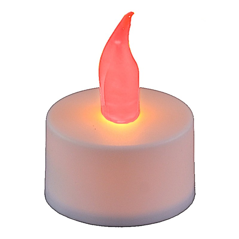 Lumino bianco ø 3,7 cm con fiamma rossa a batteria per