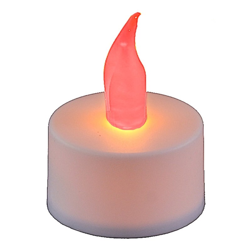 White tealight ø 3.7 cm with battery-operated red flame for