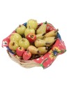 Wicker basket with assorted fruit in wax ø 4,5x2,2 h cm