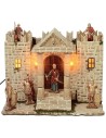 Castello in resina con torri illuminato cm 31x25x24,5 h