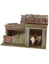 Double barn with enclosure 27x15x18 cm h