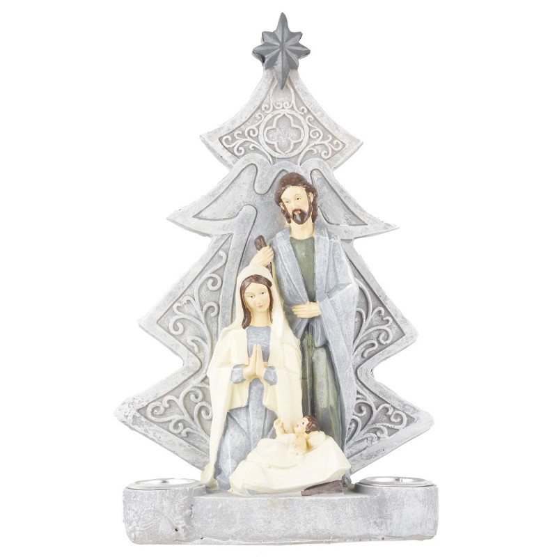 Natividad con árbol portavelas de 12x5x20,5 cm de altura.