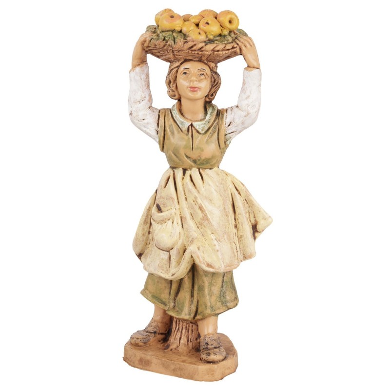 Mujer con cesta de frutas 10 cm Euromarchi lux base