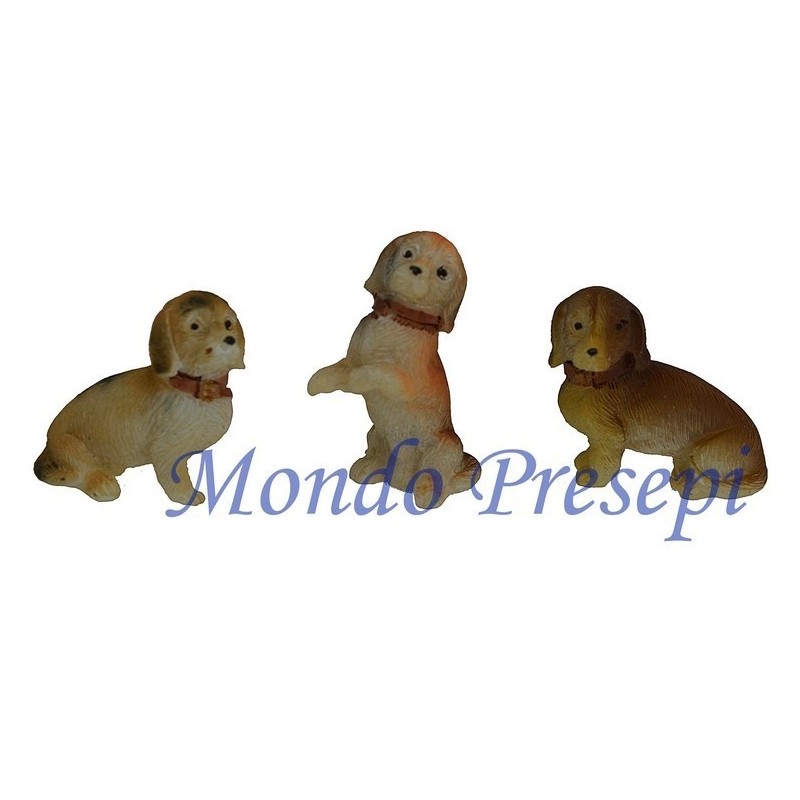 Set of 3 dogs resin cm 2 h.