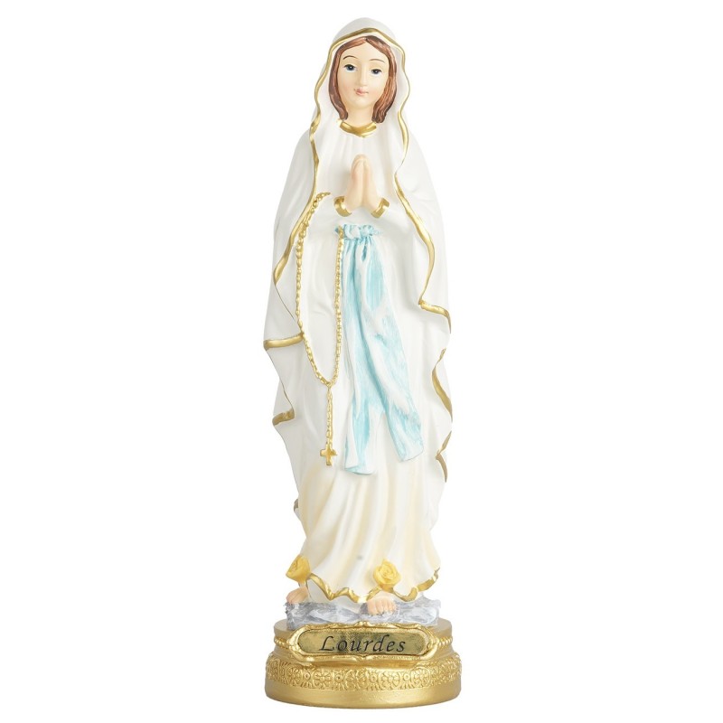 Madonna di Lourdes 22 cm in resina altezza, base, resina