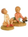 Duo bambini con giochi della serie 12 cm Fontanini