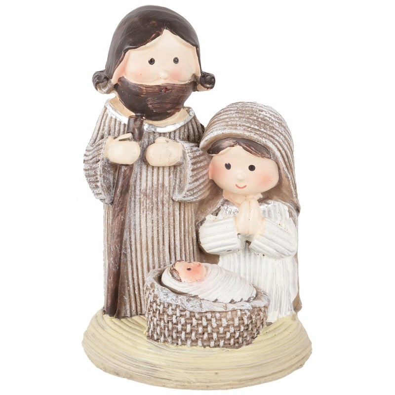 Natività Naïf 9 cm in resina altezza, bambino, resina, culla