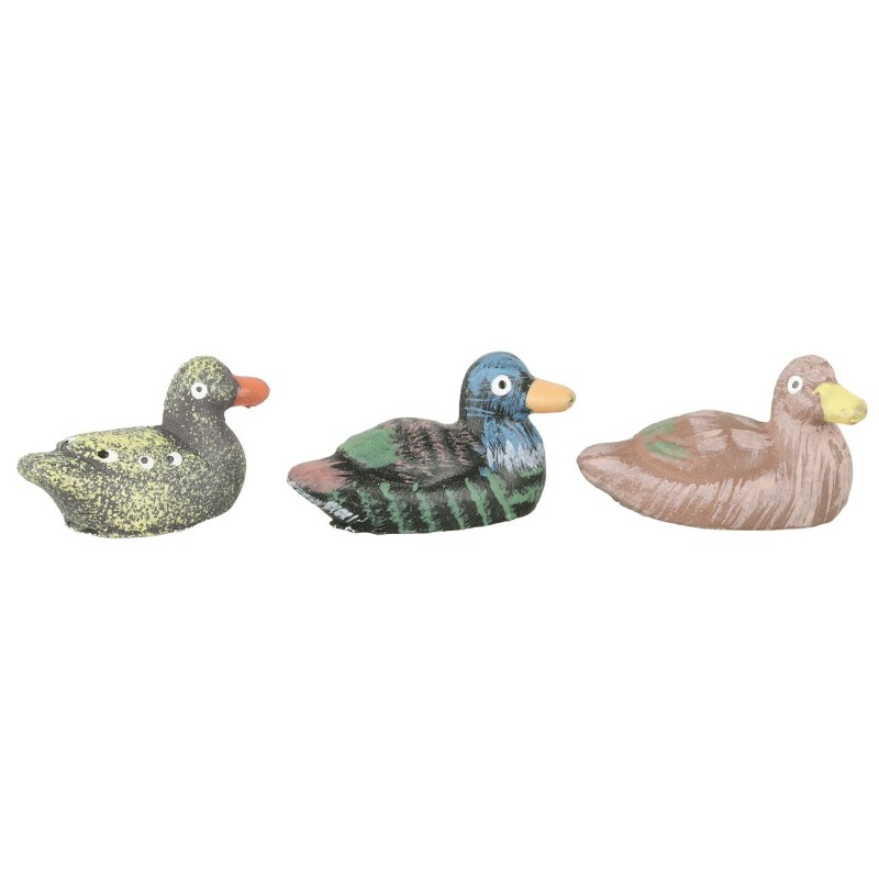 Juego de 3 patos de resina para estatuas de 10 cm, altura.