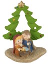 Natività Naïf con albero in resina 6x3x8 h 6x3x8, albero