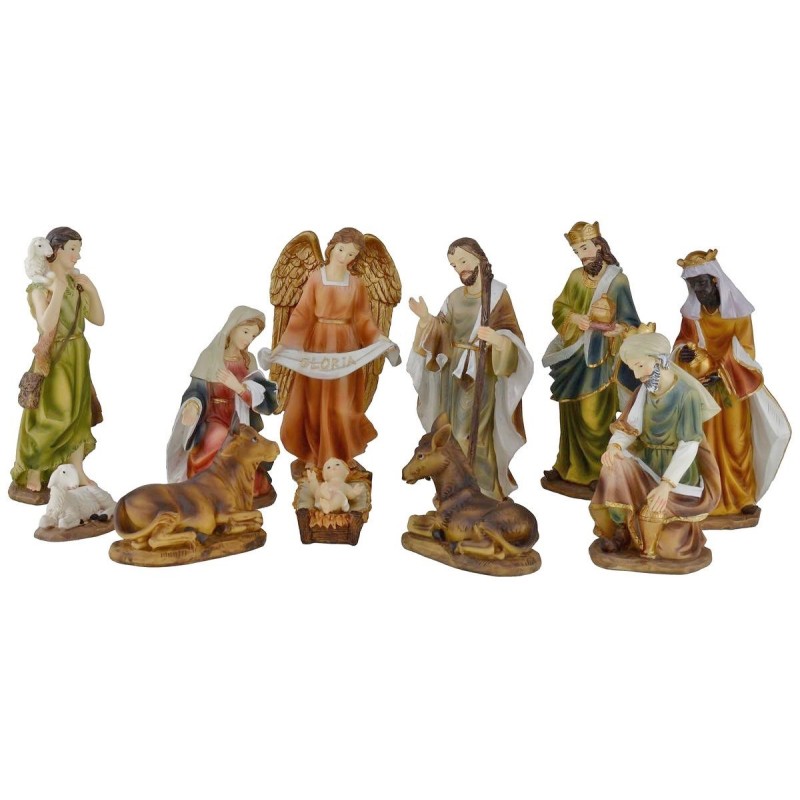 Nativity in set of 11 subjects 15 cm in resin