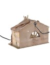 Polystyrene hut with illuminated Nativity scene, series 10 cm