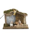 Rustic hut illuminated with Nativity, Landi Moranduzzo series