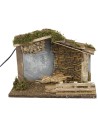 Rustic hut illuminated with Nativity, Landi Moranduzzo series