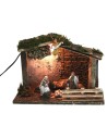 Rustic hut illuminated with Nativity, Landi Moranduzzo series