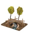 Ponte con fiume ed alberi 20x15x20 cm ponte, fiume, 20x15x20