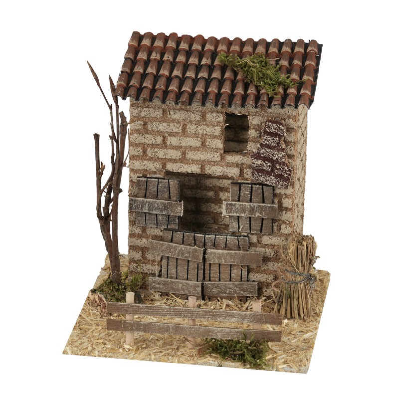 Brick stall cm 13.5x13.5x15 h statues, 5x13, moss, height