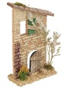 Facciata casa rustica cm 11x5x18 h altezza, statue, porta