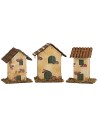 Set 3 casette cm 7x5x10 h wood, cork, moss, height, different