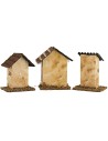 Set 3 casette cm 7x5x10 h wood, cork, moss, height, different