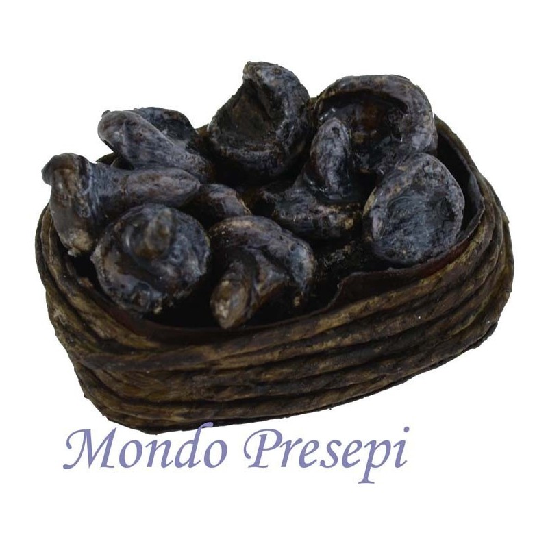 Cesto basso con funghi Mondo Presepi