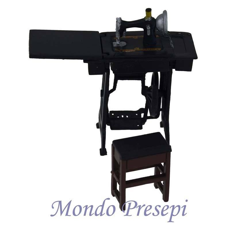 Sewing machine with bench and stool