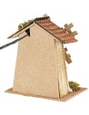 Windmill with working wooden blades, dimensions 16x11.5x17 cm (height).