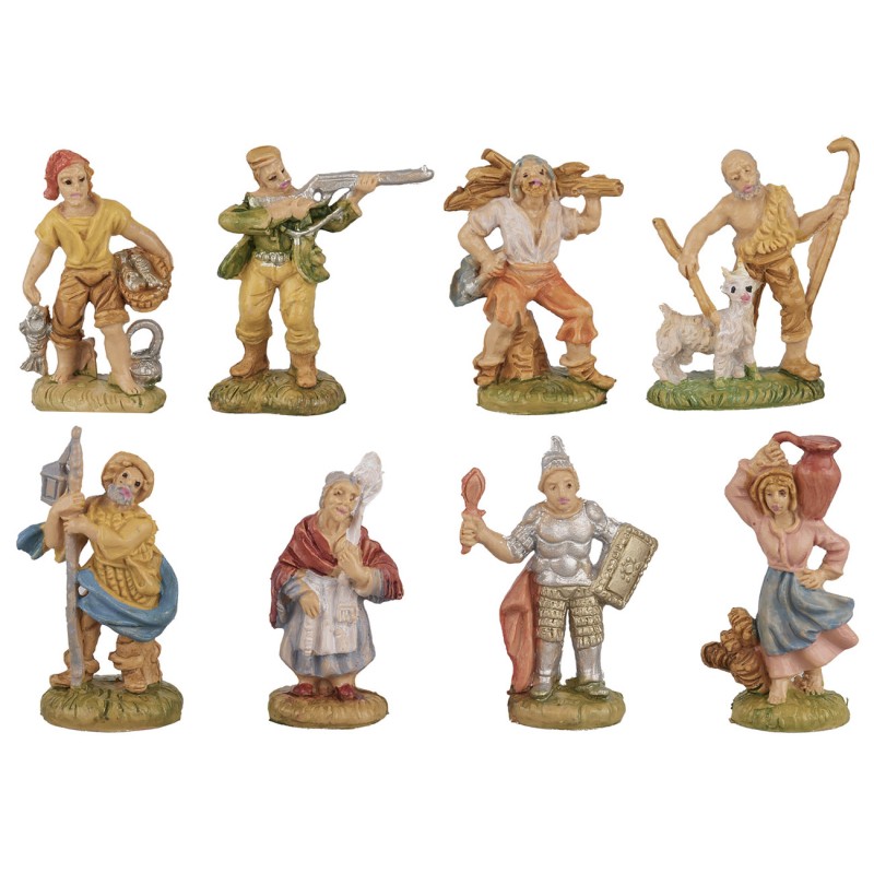 Set 8 statuine presepe 4 cm Euromarchi euromarchi, base