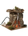 Rifugio con fuoco funzionante cm 15x15x14 h funzionante