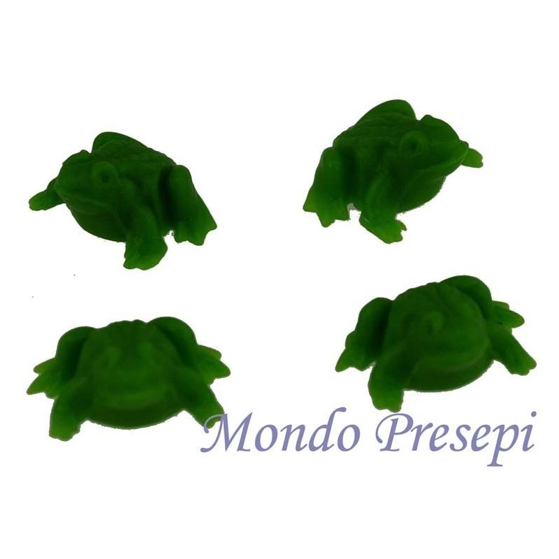 Conjunto de 4 ranas de PVC Mondo Presepi