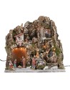 Presepe illuminato con cascata e fontana funzionante completo