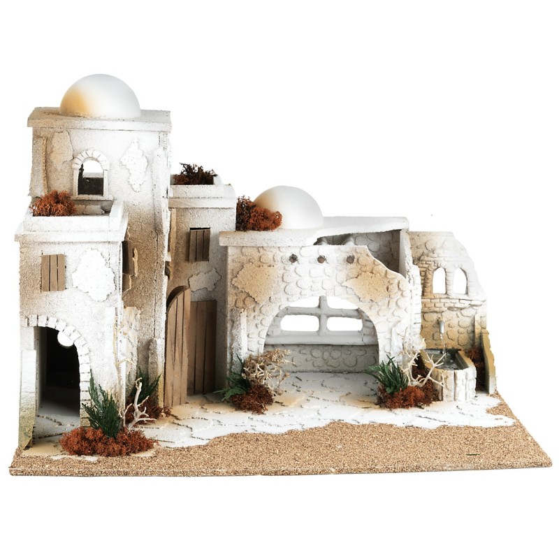 Presepe arabo con fontana funzionante cm 59x49x40 h