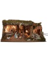 Illuminated hut with Nativity set Landi Moranduzzo series cm