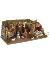 Illuminated hut with Nativity set Landi Moranduzzo series cm