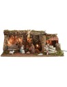 Illuminated hut with Nativity set Landi Moranduzzo series cm