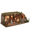 Illuminated hut with Nativity set Landi Moranduzzo series cm