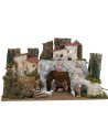 Nativity scene with white stone cave complete with Landi statues