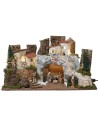 Nativity scene with white stone cave complete with Landi statues