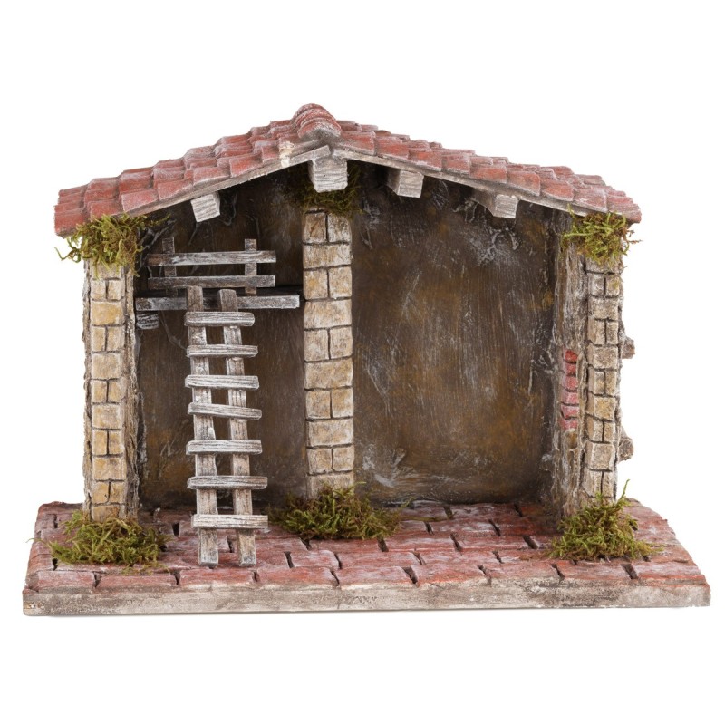 Capanna artigianale di pregio per presepe cm 30x18x21h