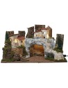 Presepe con grotta in pietra bianca cm 34x59x33h grotta