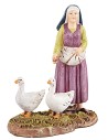 "Peasant woman with geese in painted resin, Landi economic series 10"